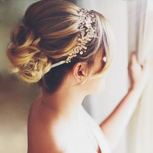 💍Goddess Bridal Shine Ivy Headband, Gold / Silver